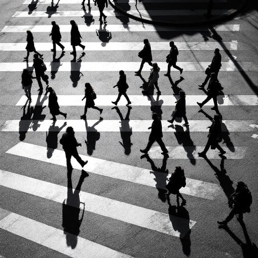 Crosswalk with long shadows
